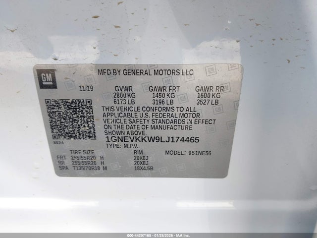 Продаж на аукціоні авто 2020 Chevrolet Traverse Awd Premier, vin: 1GNEVKKW9LJ174465, номер лоту: 44207165