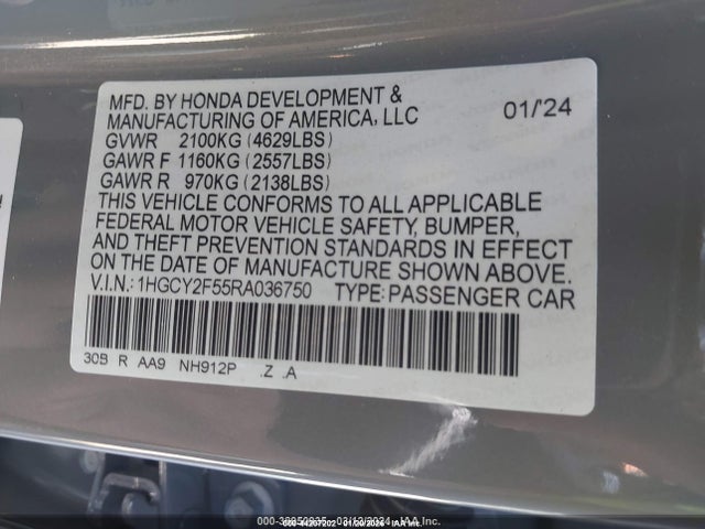 1HGCY2F55RA036750 Honda Accord Hybrid Sport