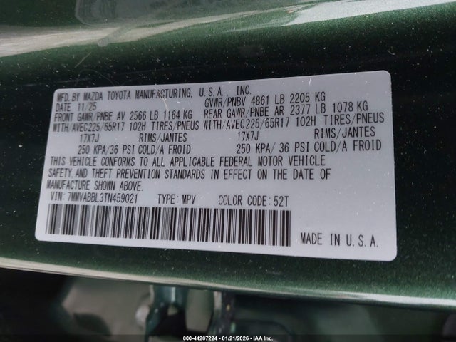 44207224 :رقم المزاد ، 7MMVABBL3TN459021 vin ، 2026 Mazda Cx-50 2.5 S Preferred مزاد بيع