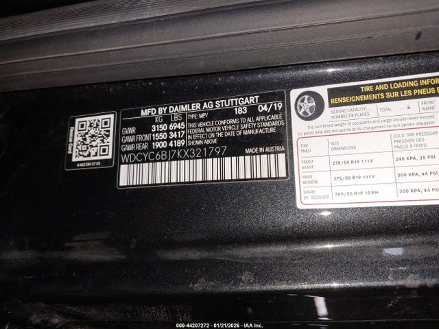 WDCYC6BJ7KX321797 Mercedes-Benz G 550 4matic