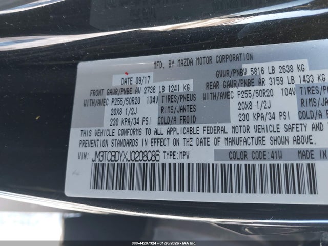 JM3TCBDYXJ0208086 Mazda Cx-9 Grand Touring