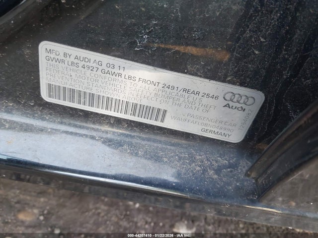 Продаж на аукціоні авто 2011 Audi A4 2.0t Premium, vin: WAUFFAFL0BN048990, номер лоту: 44207410