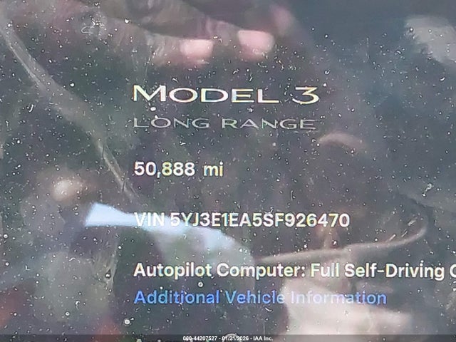 Aukcja sprzedaży 2025 Tesla Model 3 Long Range Rear-wheel Drive/standard Rear-wheel Drive, vin: 5YJ3E1EA5SF926470, numer aukcji: 44207527