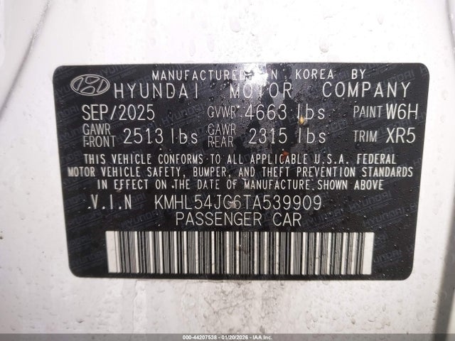 Aukcja sprzedaży 2026 Hyundai Sonata N Line, vin: KMHL54JC6TA539909, numer aukcji: 44207538