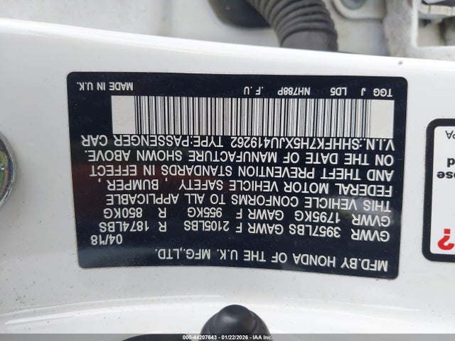 SHHFK7H5XJU419262 Honda CIVIC EX