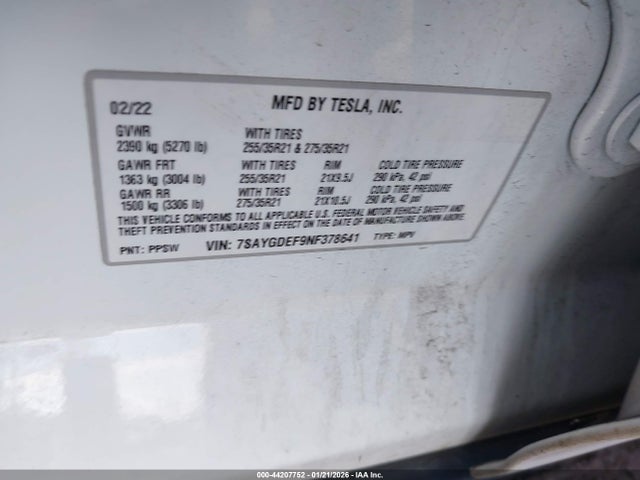 2022 TESLA MODEL Y 7SAYGDEF9NF378641 Photo 8