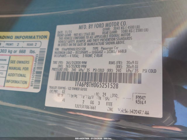 1FA6P8TH0G5251528 Ford Mustang Ecoboost