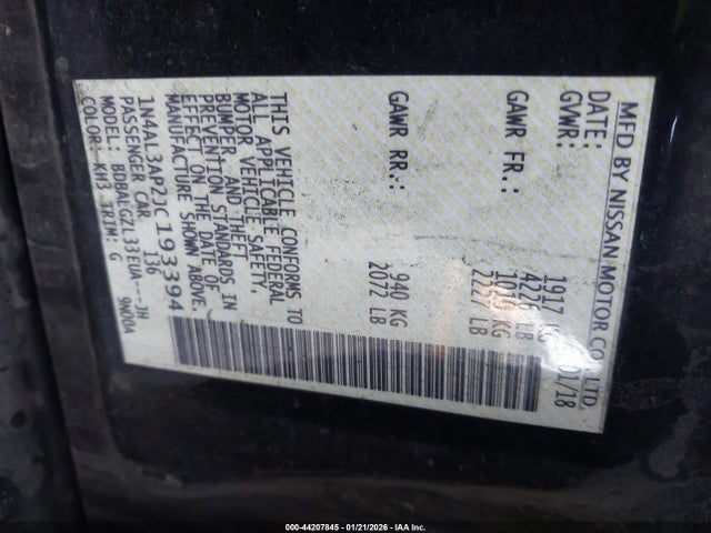 Nissan Altima 2.5 S 2018 1N4AL3AP2JC193394 Image 9