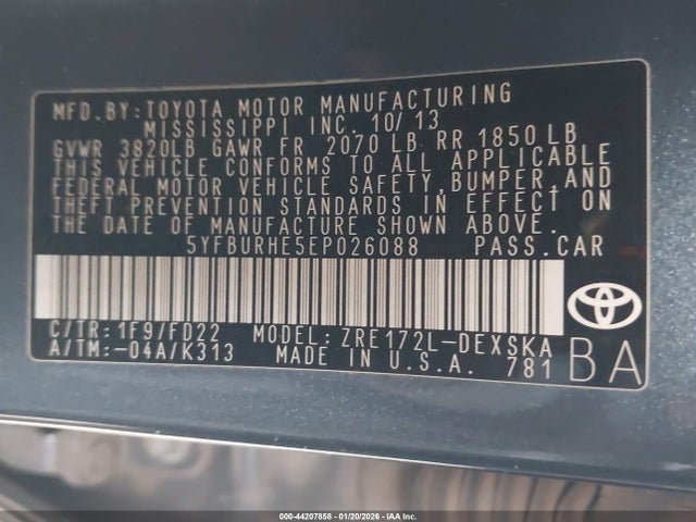 Toyota Corolla S Plus 2014 5YFBURHE5EP026088 Image 9