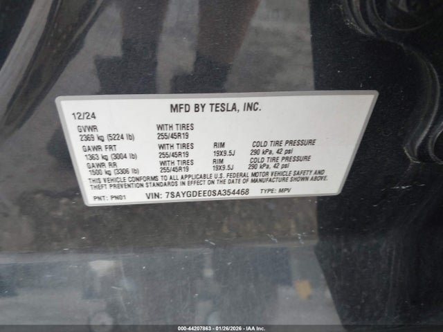 2025 TESLA MODEL Y 7SAYGDEE0SA354468 Photo 8