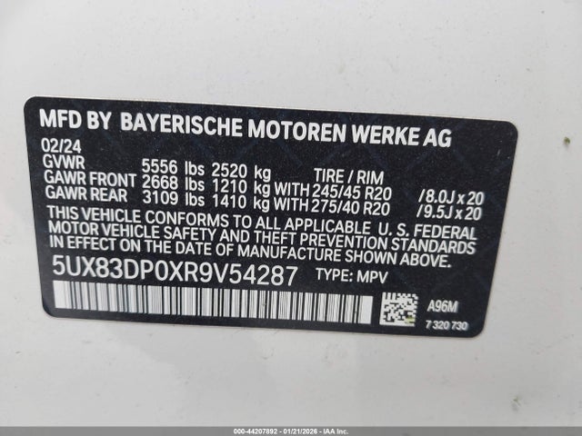 5UX83DP0XR9V54287 BMW X3 M40i