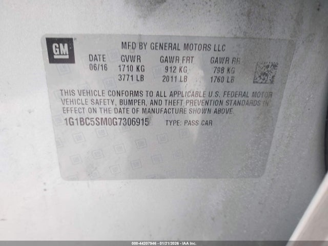 2016 CHEVROLET CRUZE 1G1BC5SM0G7306915 Photo 8