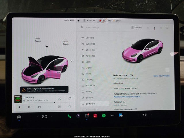 Продаж на аукціоні авто 2021 Tesla Model 3 Standard Range Plus Rear-wheel Drive, vin: 5YJ3E1EA3MF029781, номер лоту: 44208025