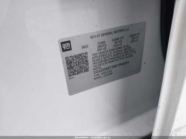Продаж на аукціоні авто 2022 Chevrolet Malibu Fwd Lt, vin: 1G1ZD5ST3NF204093, номер лоту: 44208101