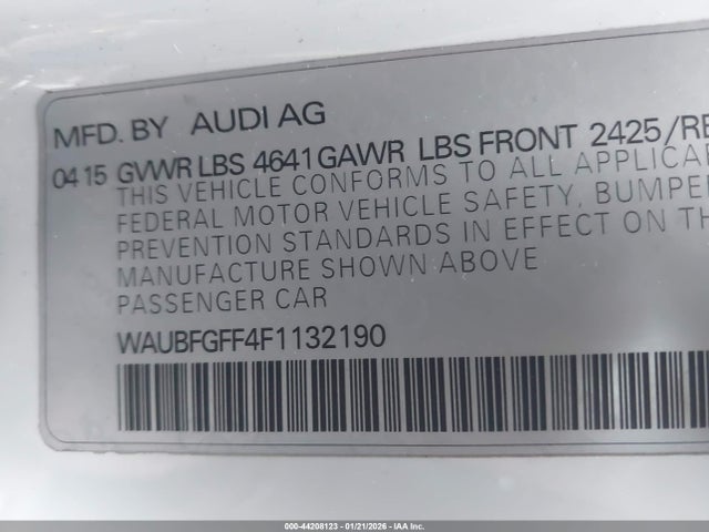 2015 AUDI S3 WAUBFGFF4F1132190 Photo 8