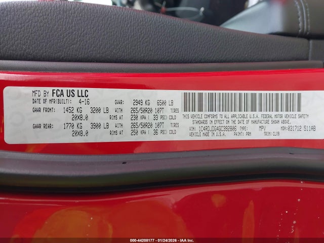 2016 DODGE DURANGO 1C4RDJDG4GC392806 Photo 8