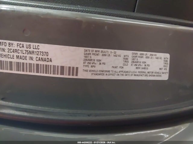 2022 CHRYSLER PACIFICA HYBRID 2C4RC1L75NR127370 Photo 8