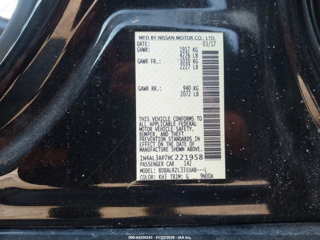 1N4AL3AP7HC221958 Nissan Altima 2.5 Sl