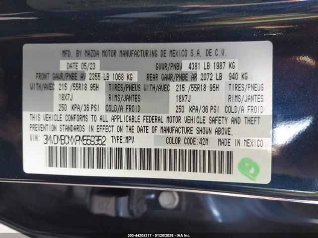 44208317 :رقم المزاد ، 3MVDMBCMXPM559352 vin ، 2023 Mazda Cx-30 2.5 S Preferred مزاد بيع