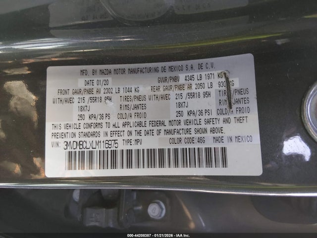 Aukcja sprzedaży 2020 Mazda Cx-30 Select Package, vin: 3MVDMBCLXLM116975, numer aukcji: 44208387