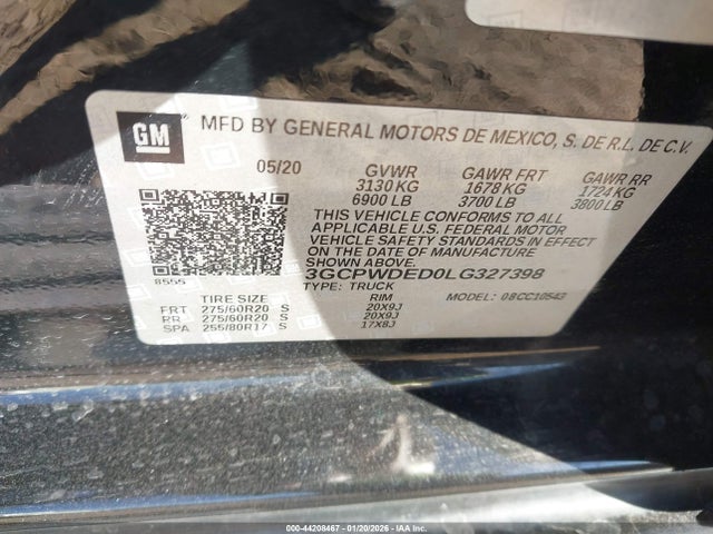 3GCPWDED0LG327398 Chevrolet Silverado 1500 2wd Short Bed Rst