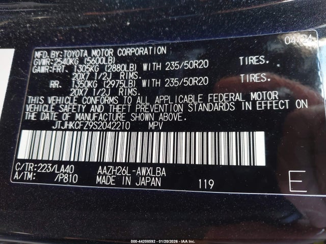JTJHKCFZ9S2042210 Lexus Nx 450h+ Luxury
