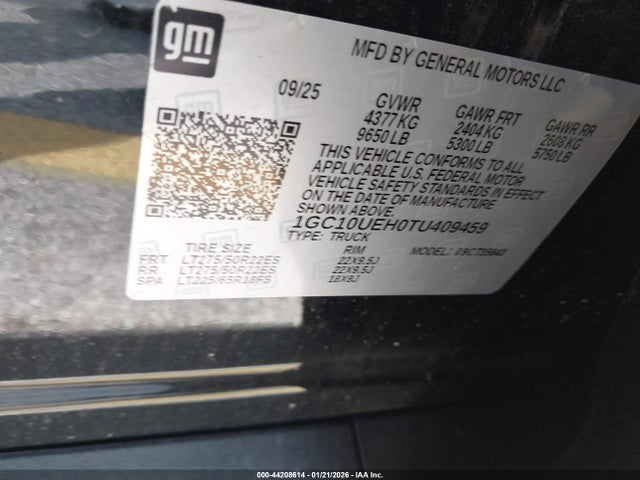 1GC10UEH0TU409459 Chevrolet Silverado Ev Work Truck