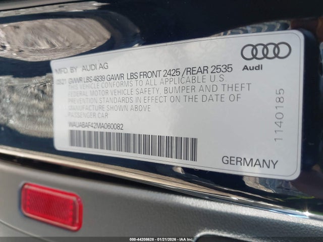 Продажа на аукционе авто 2021 Audi A4 Premium 40 Tfsi Quattro S Tronic, vin: WAUABAF42MA060082, номер лота: 44208628