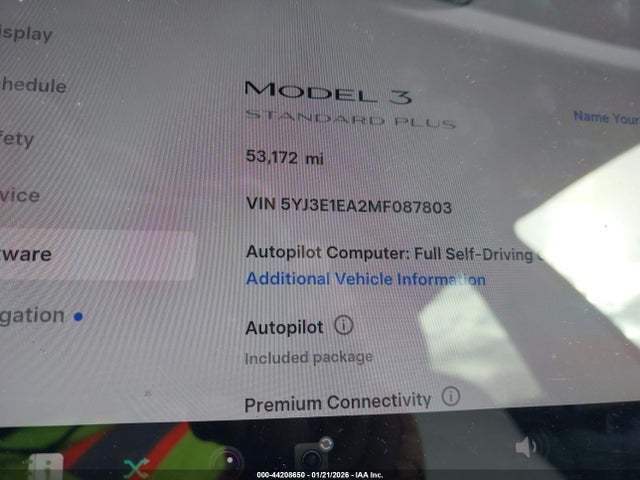 Tesla Model 3 Standard Range Plus Rear-wheel Drive 2021 5YJ3E1EA2MF087803 Image 14
