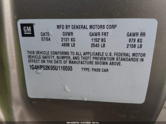 2005 BUICK LESABRE 1G4HP52K95U116593 Photo 8