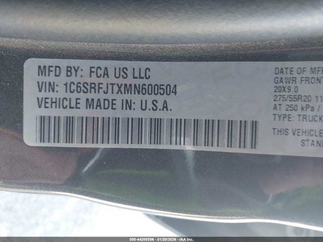 2021 RAM 1500 1C6SRFJTXMN600504 Photo 8