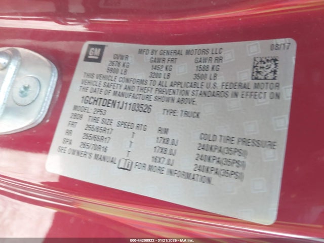 1GCHTDEN1J1103526 Chevrolet Colorado Z71