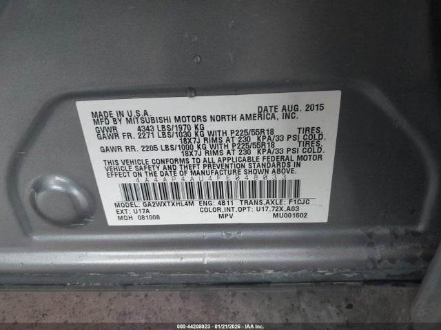 2015 MITSUBISHI OUTLANDER SPORT 4A4AP4AU4FE048033 Photo 8