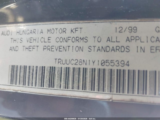 2000 AUDI TT TRUUC28N1Y1055394 Photo 8