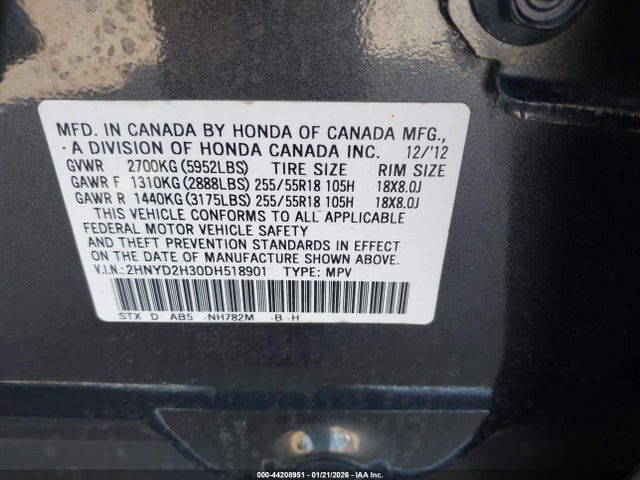 2013 ACURA MDX 2HNYD2H30DH518901 Photo 8