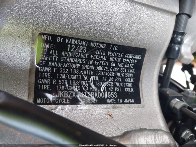 JKBZXJJ12RA004953 Kawasaki Zx636 K