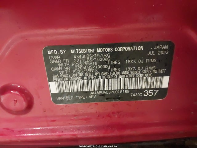 2023 MITSUBISHI OUTLANDER SPORT JA4ARUAU3PU016189 Photo 8