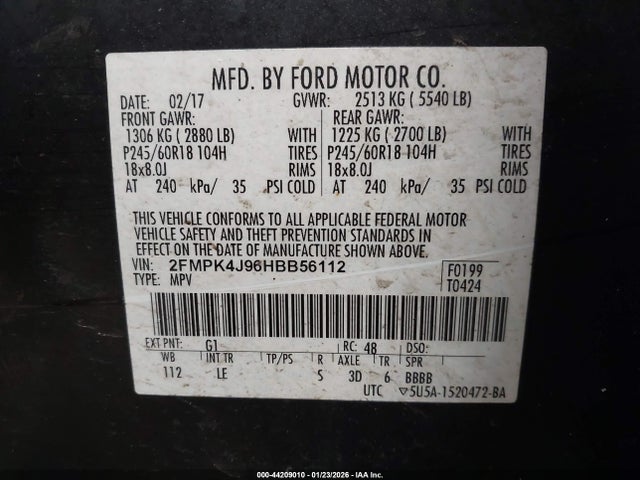 2017 FORD EDGE 2FMPK4J96HBB56112 Photo 8