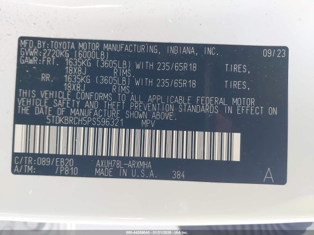 Toyota Highlander Hybrid Xle 2023 5TDKBRCH5PS596321 Image 9