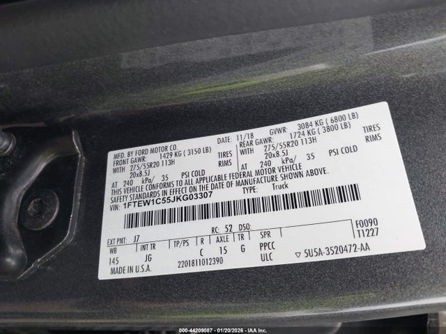 Ford F-150 Xl 2018 1FTEW1C55JKG03307 Image 9