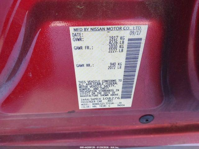 1N4AL3AP0JC108276 Nissan Altima 2.5 S