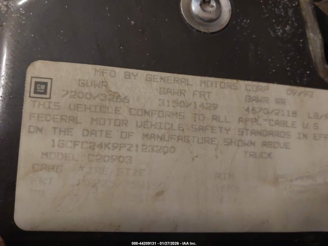 1993 CHEVROLET GMT-400 1GCFC24K9PZ123200 Photo 8