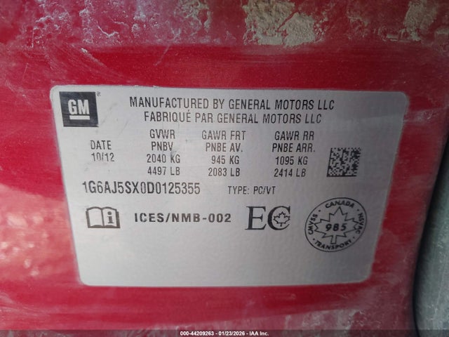 2013 CADILLAC ATS 1G6AJ5SX0D0125355 Photo 8