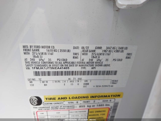 1FMJK1JT5NEA41405 Ford Expedition Xlt Max