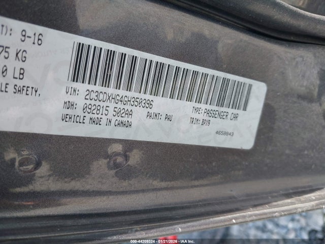 Продаж на аукціоні авто 2016 Dodge Charger Sxt, vin: 2C3CDXHG4GH350396, номер лоту: 44209324