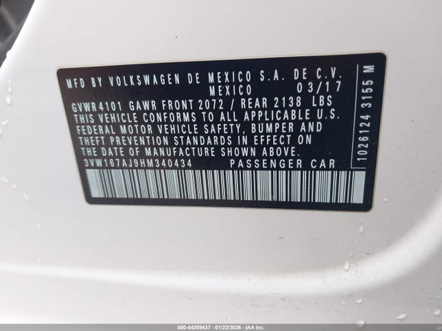3VW167AJ9HM340434 Volkswagen Jetta 1.4t S