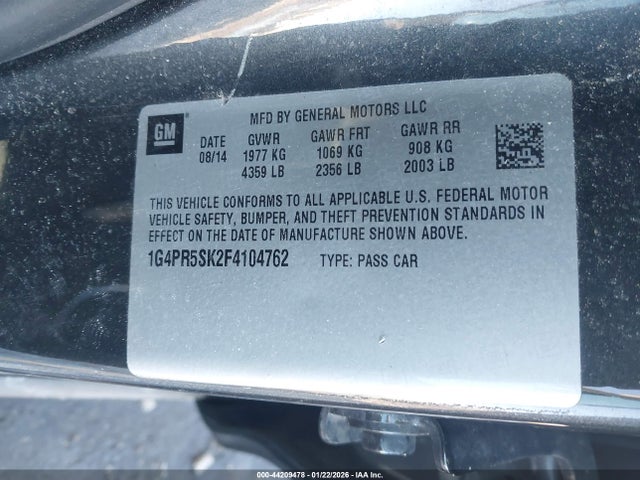 44209478 :رقم المزاد ، 1G4PR5SK2F4104762 vin ، 2015 Buick Verano Convenience Group مزاد بيع