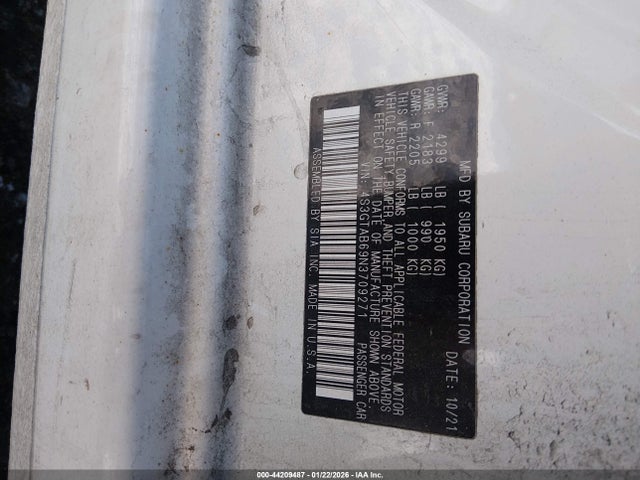 Subaru Impreza Base 5-door 2022 4S3GTAB69N3709271 Image 9