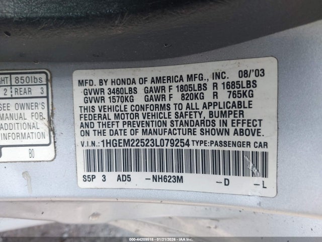 2003 HONDA CIVIC 1HGEM22523L079254 Photo 8