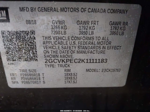 2GCVKPEC2K1111183 Chevrolet Silverado 1500 Ld Lt